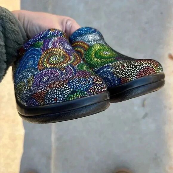 Alegria Kayla Bullseye Colorful KAY Mules Slip On Shoes Sz 37 - Picture 11 of 11